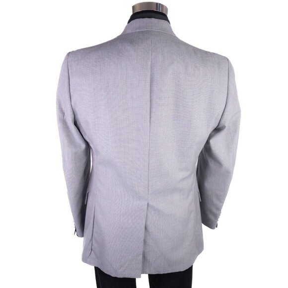 Vintage ARNIE Wool Blend 2-Pcs Blazer Jacket Cost / Vest Gray Micro Check Sz 42R - Picture 11 of 16